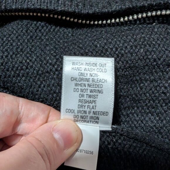 Croft & Barrow Black Embroidered Floral Zip Silk Knit Sweater Women's Plus 1X - Picture 9 of 9